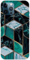Marble Pattern Shockproof TPU beschermhoes voor iPhone 11 Pro (Rhombus Dark Green)