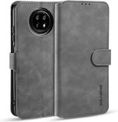 Voor Geschikt voor Xiaomi Redmi Note 9T 5G DG.MING Retro Oil Side Horizontale Flip Leather Case met houder & kaartsleuven & portemonnee (grijs)