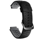 Voor Garmin Forerunner 220 tweekleurige siliconen vervangende band horlogeband (zwart grijs)
