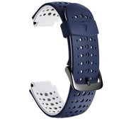 Voor Garmin Forerunner 220 tweekleurige siliconen vervangende band horlogeband (blauw wit)