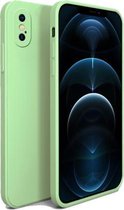Vloeibare siliconen volledige dekking schokbestendig Magsafe-hoesje voor iPhone XS Max (Matcha groen)
