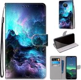 Voor Nokia 1.4 Gekleurde Tekening Cross Textuur Horizontale Flip PU Lederen Case met Houder & Kaartsleuven & Portemonnee & Lanyard (Kleurrijke Wolken)