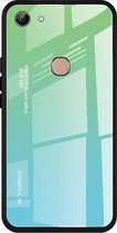 Voor Vivo Y83 Gradient Color Glass Case (Sky Blue)