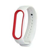 Voor Xiaomi Mi Band 5 Tweekleurige TPE vervangende band horlogeband (wit + rood)