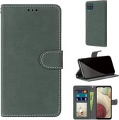 Voor Samsung Galaxy A12 / M12 Retro Frosted Horizontale Flip PU lederen tas met houder & kaartsleuven & portemonnee & fotolijst (groen)