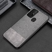 Voor Motorola Moto G30 schokbestendige splicing PU + stoffen beschermhoes (stiksel grijs)