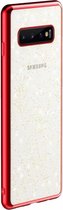 SULADA Shine-serie valbestendig TPU + plating poeder beschermhoes voor Galaxy S10 Plus (rood)