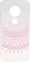 Stijlvol en mooi patroon TPU-valbeschermingshoes voor MOTO G7 (roze patroon)