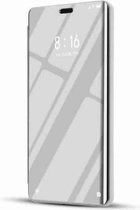 Galvaniserende spiegel horizontale flip lederen tas voor Huawei Y6 Pro (2019), met houder (zilver)