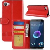 Voor HTC Desire 12 PU + TPU Crazy Horse Texture Horizontale flip lederen tas met portemonnee & houder & kaartsleuven (rood)