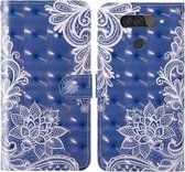 Voor LG Q70 3D-schilderij Gekleurd tekenpatroon Horizontaal Flip TPU + PU lederen tas met houder & kaartsleuven & portemonnee & draagkoord (wit kant)
