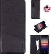 Voor Sony Xpeira 1 II MUXMA MX109 horizontale flip lederen tas met houder en kaartsleuf en portemonnee (zwart)