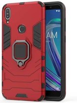 Voor Asus Zenfone Max Pro (M1) ZB601KL Schokbestendige PC + TPU beschermhoes met magnetische ringhouder (rood)