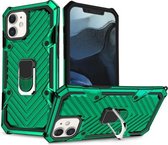 Cool Armor PC + TPU schokbestendig hoesje met 360 graden rotatie ringhouder voor iPhone 12 Mini (donkergroen)