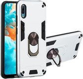 Voor Huawei Y6 Pro (2019) 2 in 1 Armor Series PC + TPU beschermhoes met ringhouder (zilver)