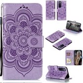 Voor Huawei nova 7 Mandala Embossing Patroon Horizontale Flip PU lederen tas met houder & kaartsleuven & Walle & Lanyard (paars)