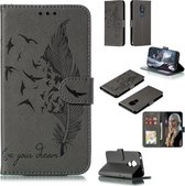 Veerpatroon Litchi Texture Horizontale Flip Leren Case met Portemonnee & Houder & Kaartsleuven Voor Motorola Moto G7 Power (Grijs)