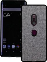 Schokbestendige stoffen textuur PC + TPU beschermhoes voor Sony Xperia XZ3 (grijs)