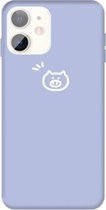 Voor iPhone 11 Small Pig Pattern Colorful Frosted TPU telefoon beschermhoes (lichtpaars)