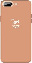 Voor iPhone 8 Plus / 7 Plus Small Fish Pattern Colorful Frosted TPU telefoon beschermhoes (Coral Orange)