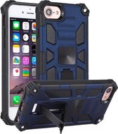 Voor iPhone 6 schokbestendige TPU + pc magnetische beschermhoes met houder (blauw)