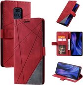 Voor Xiaomi Redmi 10X Pro 5G / 10X 5G Skin Feel Splicing Horizontale flip lederen tas met houder & kaartsleuven & portemonnee & fotolijst (rood)