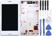 Lcd-scherm en Digitizer volledige montage met frame voor Sony Xperia Z3 Mini Compact (wit)
