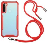 Voor Xiaomi Redmi Note 8 acryl + kleur TPU schokbestendig hoesje met nekkoord (rood)