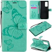 Voor Xiaomi Mi 10T / Mi 10T Pro 3D Vlinders Embossing Patroon Horizontale Flip Leren Case met Houder & Kaartsleuf & Portemonnee (Groen)