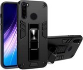 Voor Xiaomi Redmi Note 8 2 in 1 PC + TPU schokbestendige beschermhoes met onzichtbare houder (zwart)