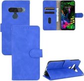 Voor LG G8s ThinQ Effen Kleur Huidgevoel Magnetische Gesp Horizontale Flip Kalftextuur PU Lederen Case met Houder & Kaartsleuven & Portemonnee (Blauw)