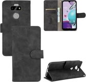 Voor LG K31 / Aristo 5 Effen Kleur Huidgevoel Magnetische Gesp Horizontale Flip Kalf Textuur PU Lederen Case met Houder & Kaartsleuven & Portemonnee (Zwart)