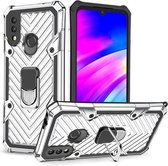 Voor Xiaomi Redmi 7 Cool Armor PC + TPU schokbestendig hoesje met 360 graden rotatie ringhouder (zilver)