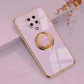 Voor Xiaomi Redmi K30 Pro 6D Galvaniseren Volledige dekking Siliconen beschermhoes met magnetische ringhouder (lichtpaars)