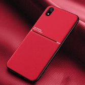Voor Xiaomi Redmi 7A Classic Tilt Strip Grain Magnetisch Schokbestendig PC + TPU-hoesje (rood)
