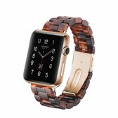 Simple Fashion Resin Horlogebandje voor Apple Watch Series 5 & 4 40 mm & Series 3 & 2 & 1 38 mm (donkerrood)