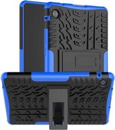 Voor Huawei MatePad T8 Bandentextuur Schokbestendig TPU + PC beschermhoes met houder (blauw)