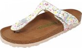 Birkenstock- 1018672 Gizeh watercolour flower wit gebloemd. narrow- maat 36