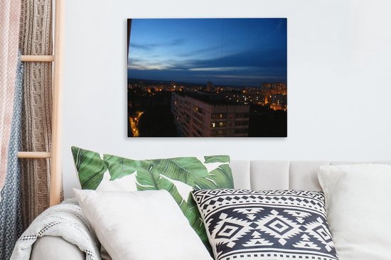 Le Kharkov ukrainien dans la nuit toile 40x30 cm - petit - Tirage photo sur toile (Décoration murale salon / chambre)
