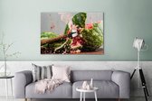 Canvas Schilderij Watermeloen - Fruit - Eten - 120x80 cm - Wanddecoratie