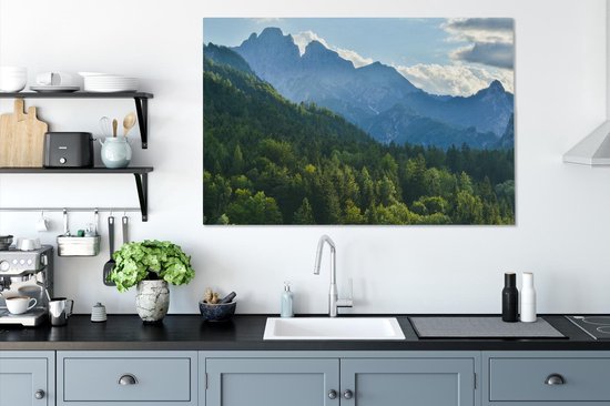 Le paysage de montagne boisé du parc national de Gesäuse en Autriche Toile 140x90 cm - Tirage photo sur toile (Décoration murale salon / chambre)