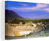 Canvas Schilderij Oud theater van Efeze in Turkije - 90x60 cm - Wanddecoratie