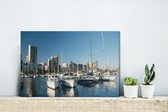 Canvas Schilderij Weergave op de haven van Durban - 30x20 cm - Wanddecoratie