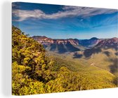 Canvas Schilderij Uitkijkpost in Nationaal park Blue Mountains in Australië - 120x80 cm - Wanddecoratie