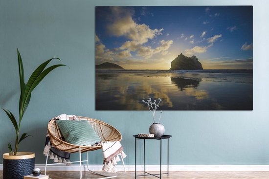 Canvas schilderij 150x100 cm - Wanddecoratie Stranden in het Nationaal park Kahurangi in Oceanië - Muurdecoratie woonkamer - Slaapkamer decoratie - Kamer accessoires - Schilderijen