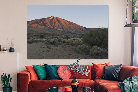 Canvas schilderij 150x100 cm - Wanddecoratie Het vulkanische landschap in het Nationaal park Teide op Tenerife - Muurdecoratie woonkamer - Slaapkamer decoratie - Kamer accessoires - Schilderijen