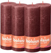 Bol.com Bolsius Rustieke Kaars - Rood - 19cm - 4 stuks - Valentijn aanbieding