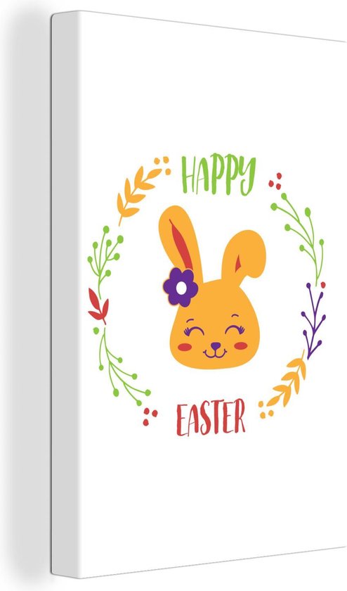Citation De Pasen Happy Paques Avec Lapin De Paques 40x60 Cm Tirage Photo Sur Toile Bol Com
