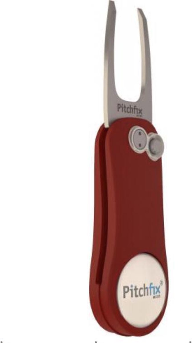 Pitchfix Original 2.0 Pitchfork - Golfclubaccessoire - Met Marker - Inklapbaar - Rood