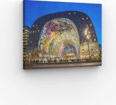 Canvas Schilderij - Markthal Rotterdam 40x30 cm | Wanddecoratie | Fotoprint op Canvas | Woondecoratie Woonkamer Slaapkamer